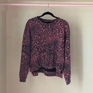All Saints Pink and Black Animal Print Sweater